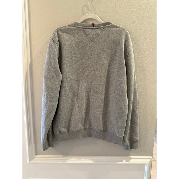 Tommy Hilfiger Vintage Grey Crewneck Logo Y2K Pullover Sweatshirt Sz L - Picture 3 of 6